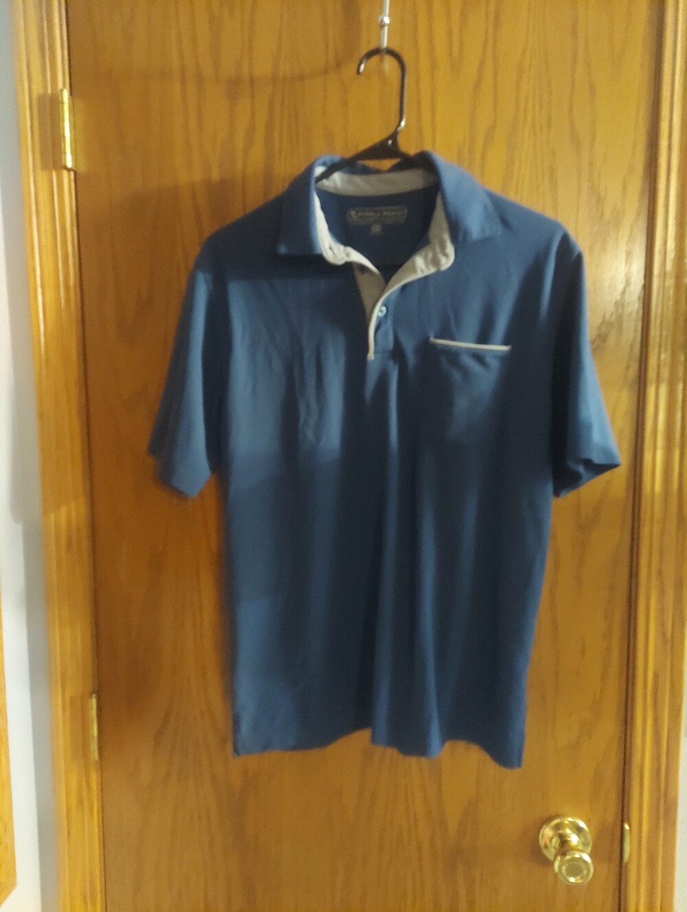 Pebble Beach Dry-Luxe Performance Polo Shirt Men Medium Blue Golf Short Sleeve